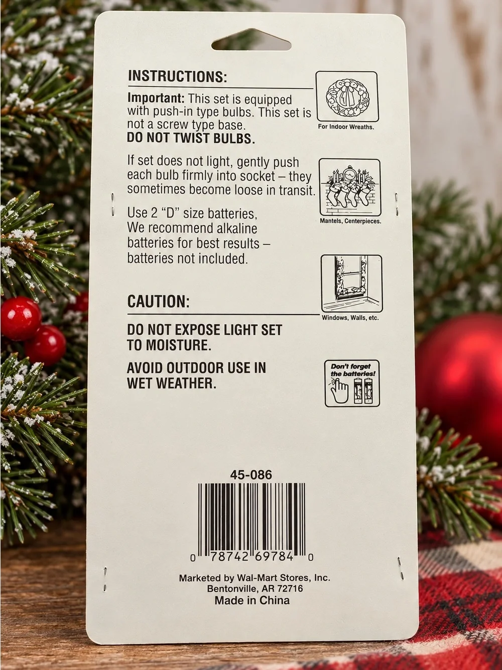 Vintage 10-Piece Santa Claus Fancy Christmas Light Set Battery Operated NIP